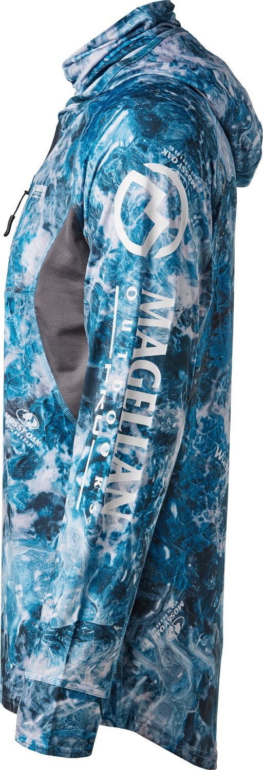 Magellan Outdoors Men's Pro Fish Mossy Oak WhiteCap Gaiter Hoodie