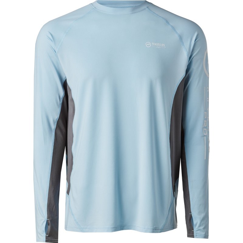 Magellan Outdoors Men's Pro AnglerPieced Long Sleeve T-Shirt Blue, Large - Men's Fishing Tops at Academy Sports