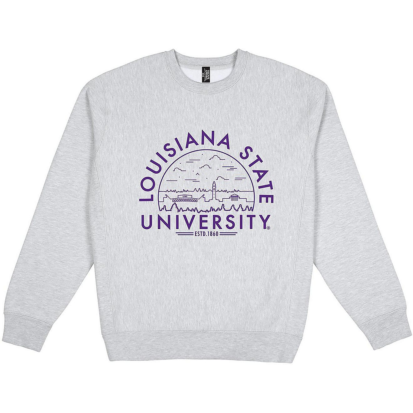 Uscape Apparel Men's Louisiana State University Premium Heavyweight Fleece Crew Sweatshirt                                       - view number 1