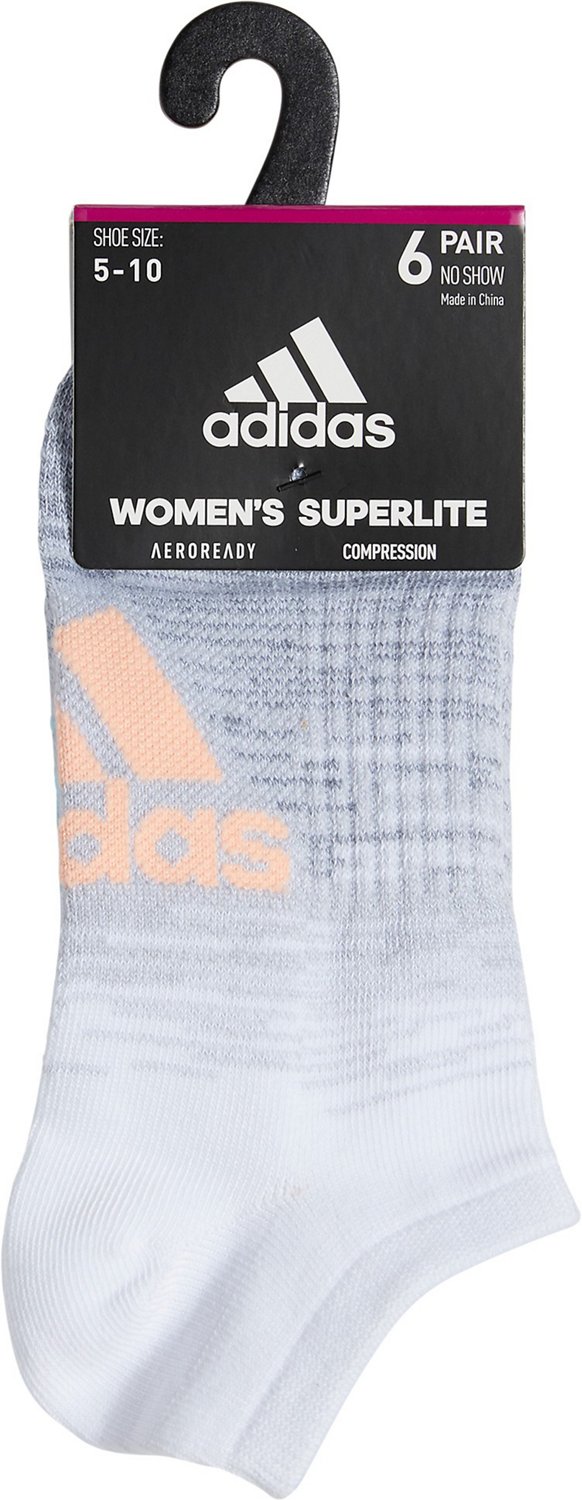 adidas Women's Superlite Badge of Sport II NoShow Socks 6Pack Academy