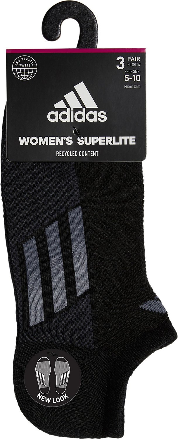 adidas Women's Superlite Stripe III No-Show Socks 3-Pack - view number 3