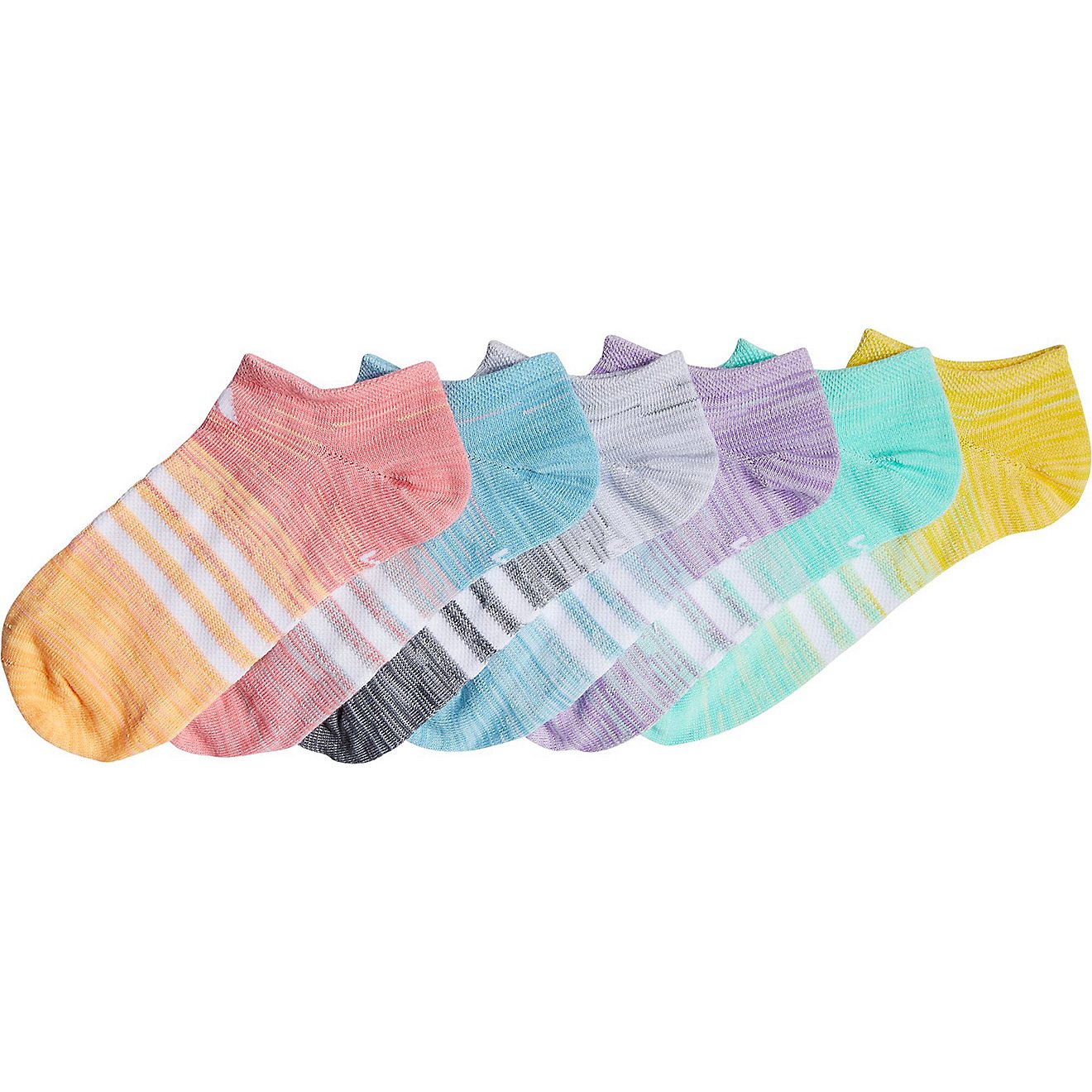 adidas Girls' Superlite Multi Space Dye No-Show Socks 6-Pack                                                                     - view number 2