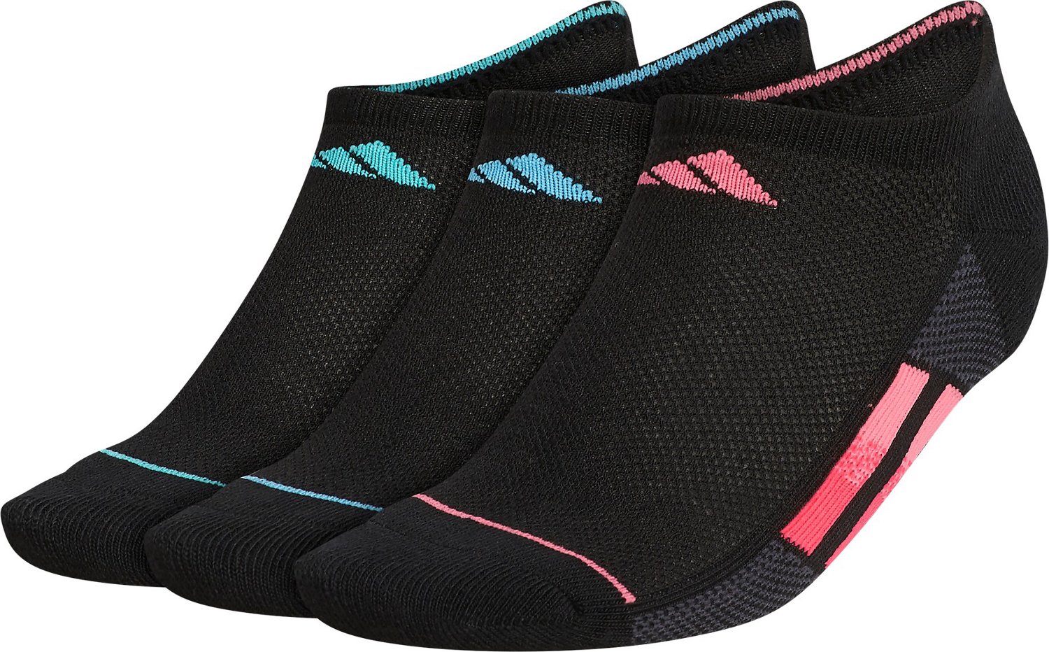 adidas Women's Superlite Stripe III No-Show Socks 3-Pack