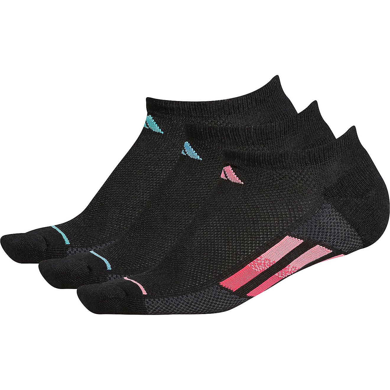 adidas Women's Superlite Stripe III No-Show Socks 3-Pack | Academy