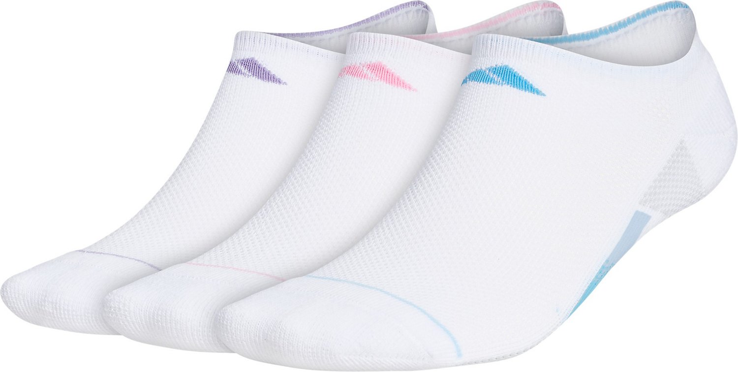 adidas Women's Superlite Stripe III No-Show Socks 3-Pack