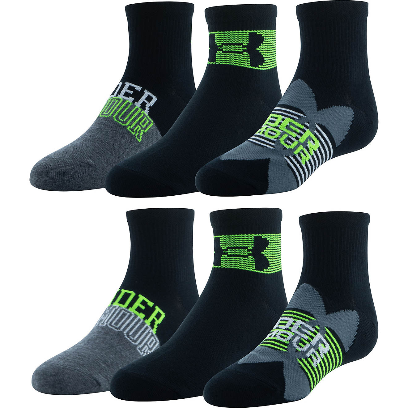 Under Armour Youth Essential Quarter Socks 6-Pack | Academy