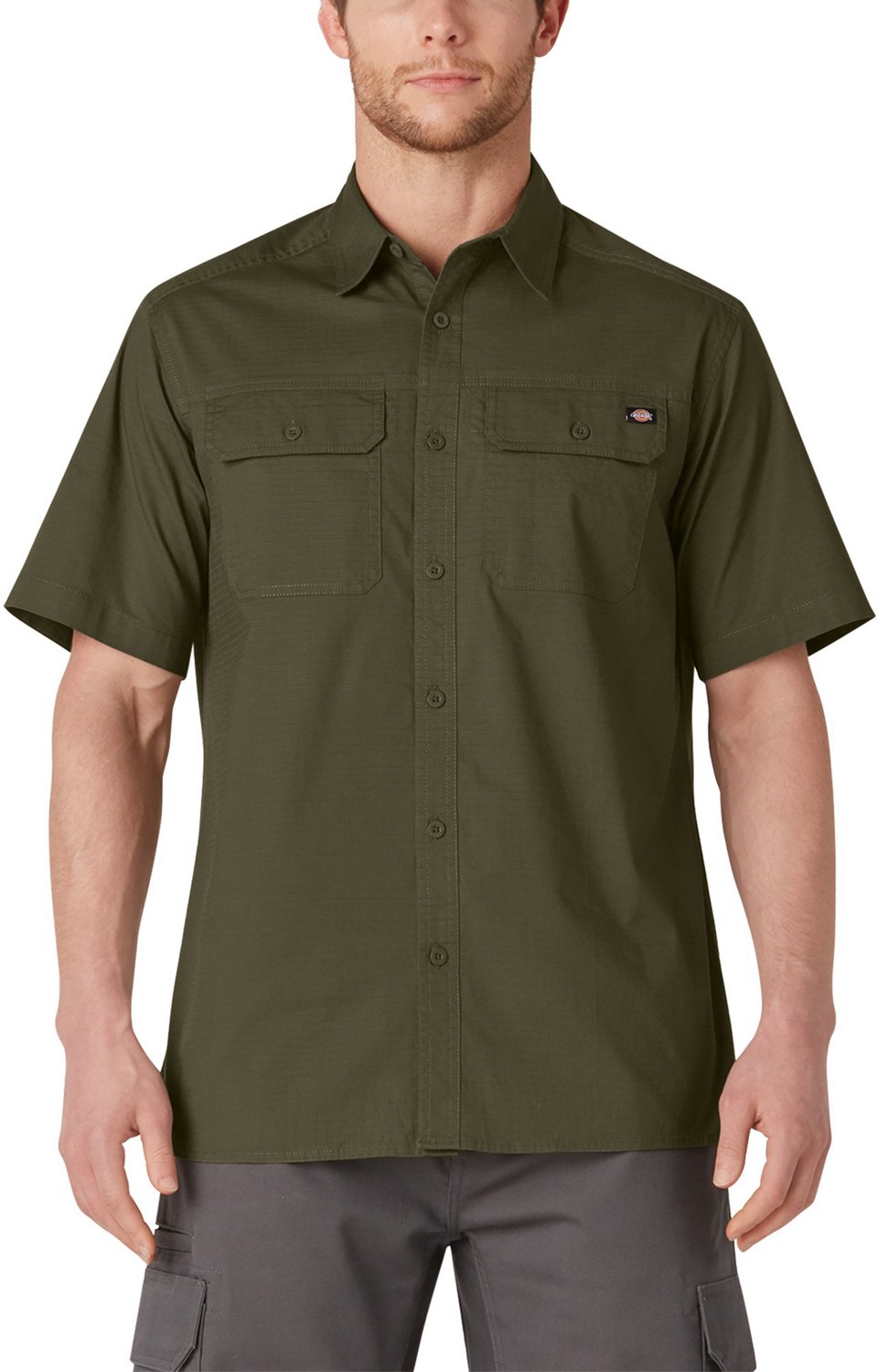 COTTON REEL Button-Collar Full Button Short Sleeve Casual Shirt