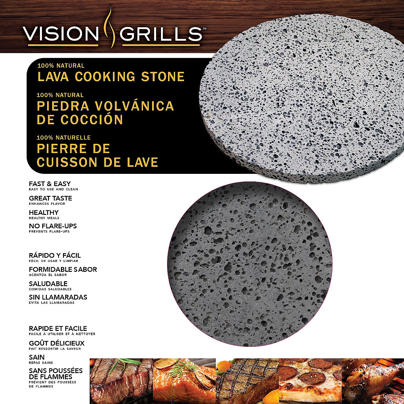 Vision Grills 100% Natural Dual Purpose Lava Stone                                                                               - view number 3