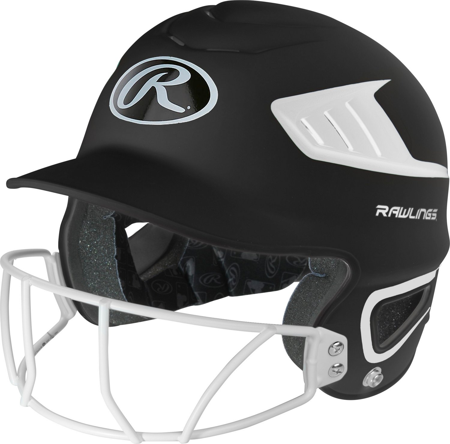 Rawlings Coolflo Baseball Batting Helmet with Facemask, Black