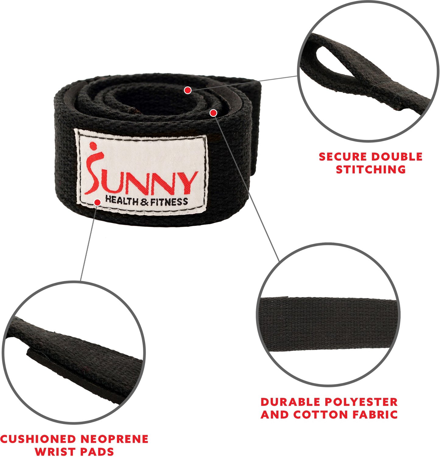 Sunny Health & Fitness Padding Lifting Straps                                                                                    - view number 5