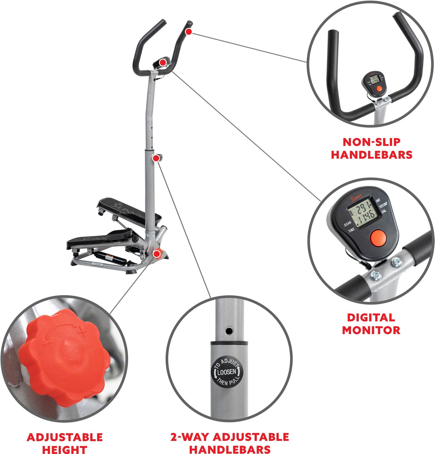 Sunny Health & Fitness Handlebar Stair Stepper Machine                                                                           - view number 6