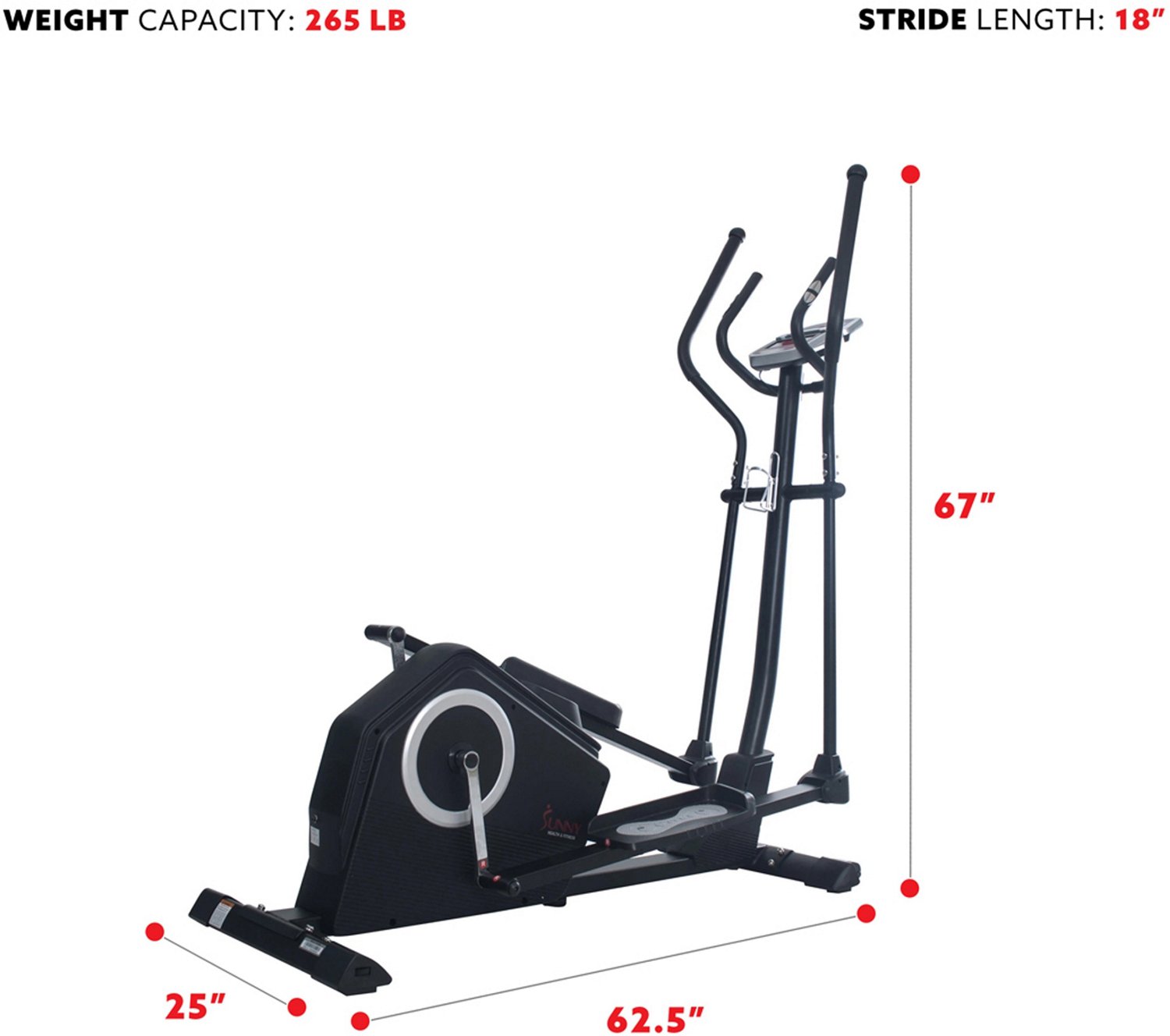 Sunny Health & Fitness Programmable Cardio Elliptical Trainer                                                                    - view number 5