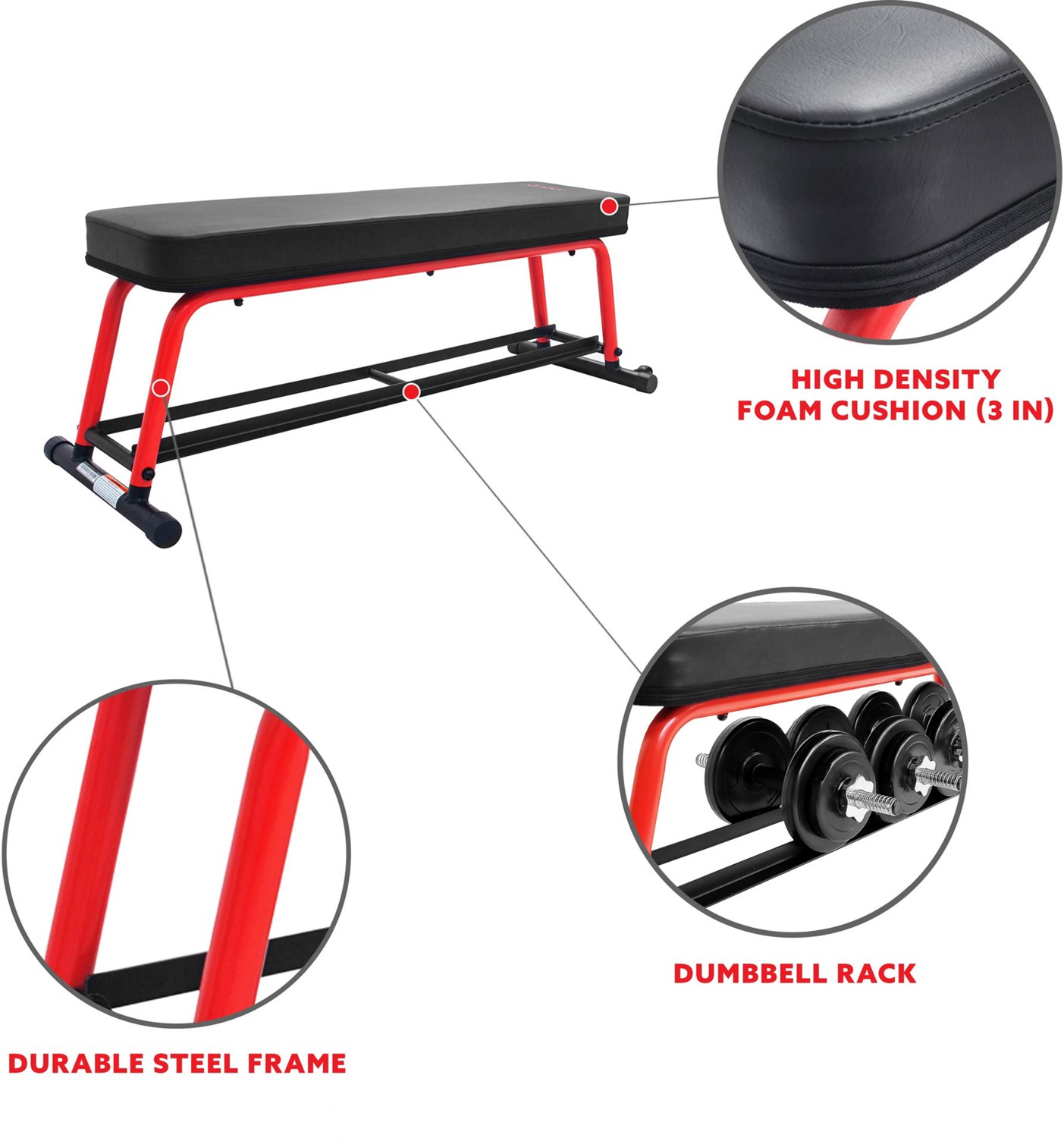 Sunny Health & Fitness Power Zone Flat Bench