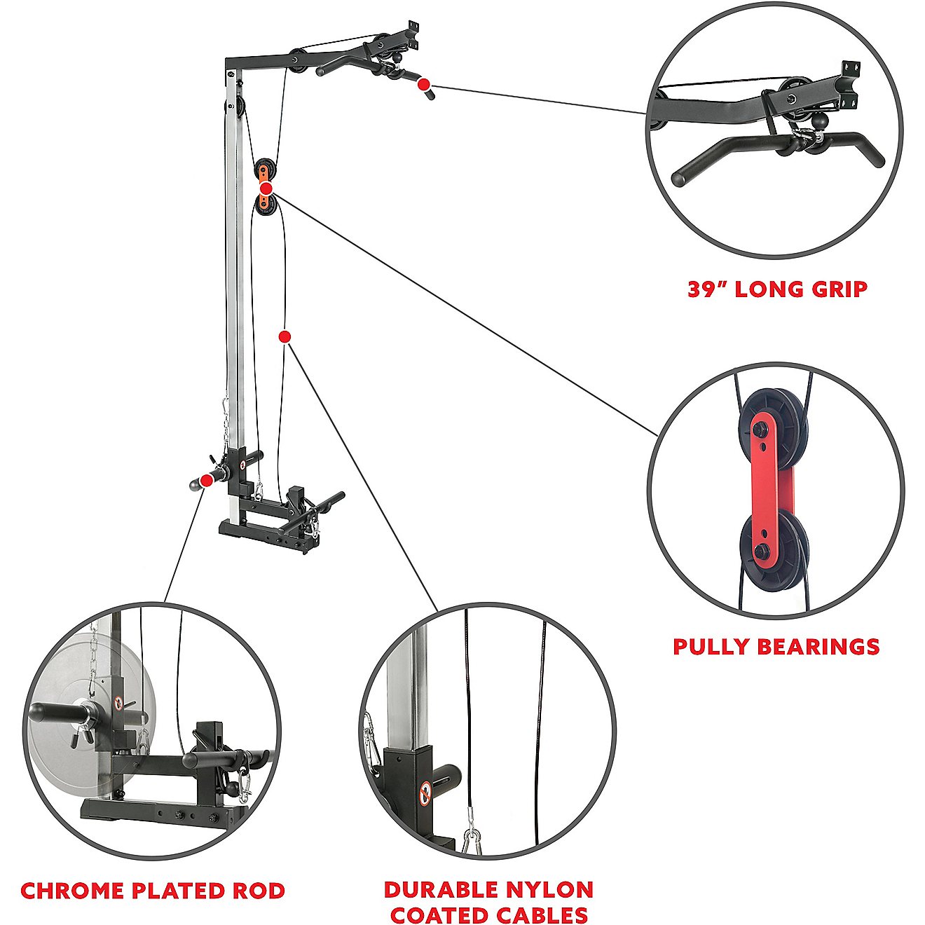 Sunny Health & Fitness Lat Pulldown Pulley System                                                                                - view number 5