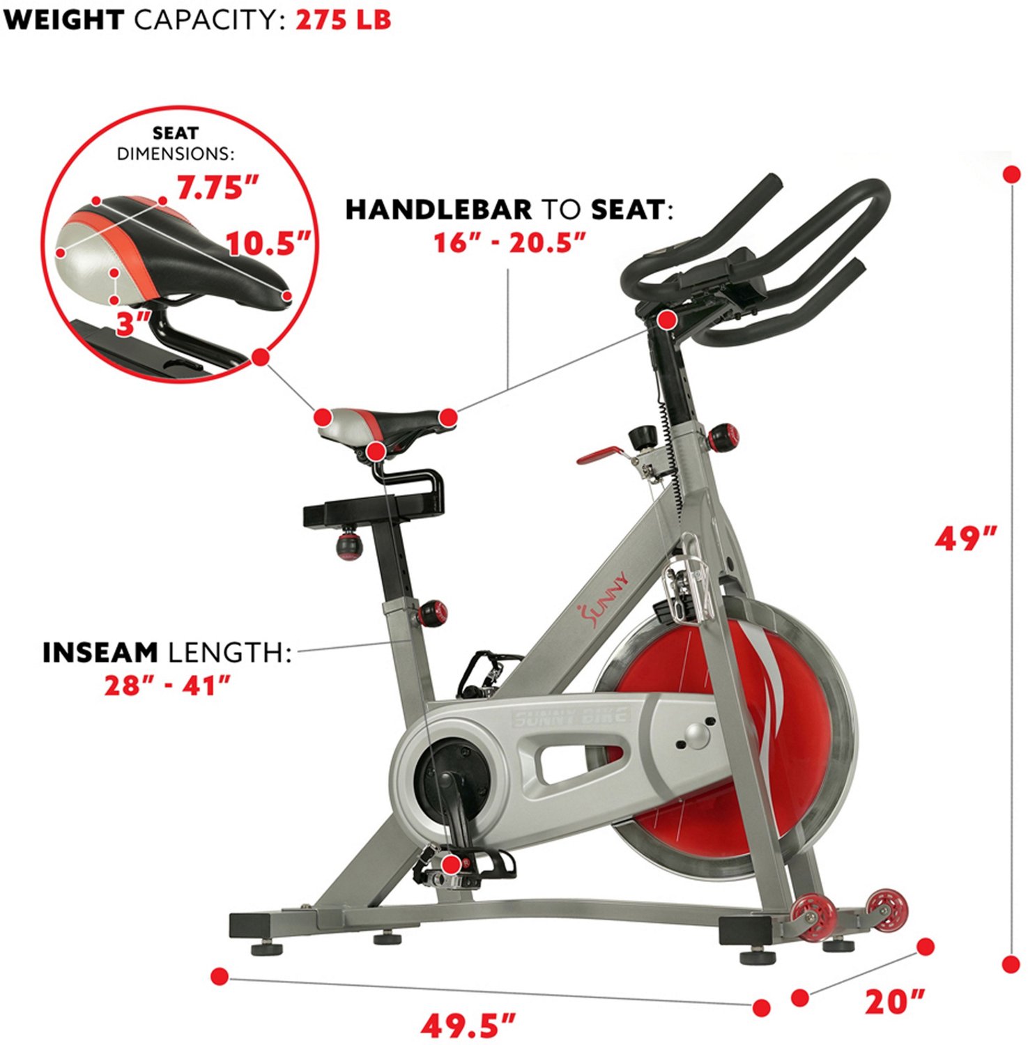 sunny health and fitness bike