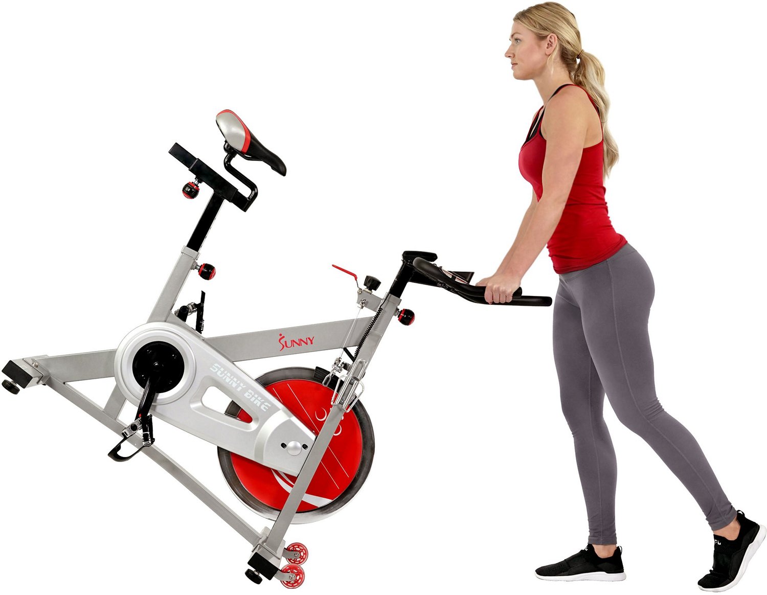 sunny health & fitness drive indoor cycling exercise bike