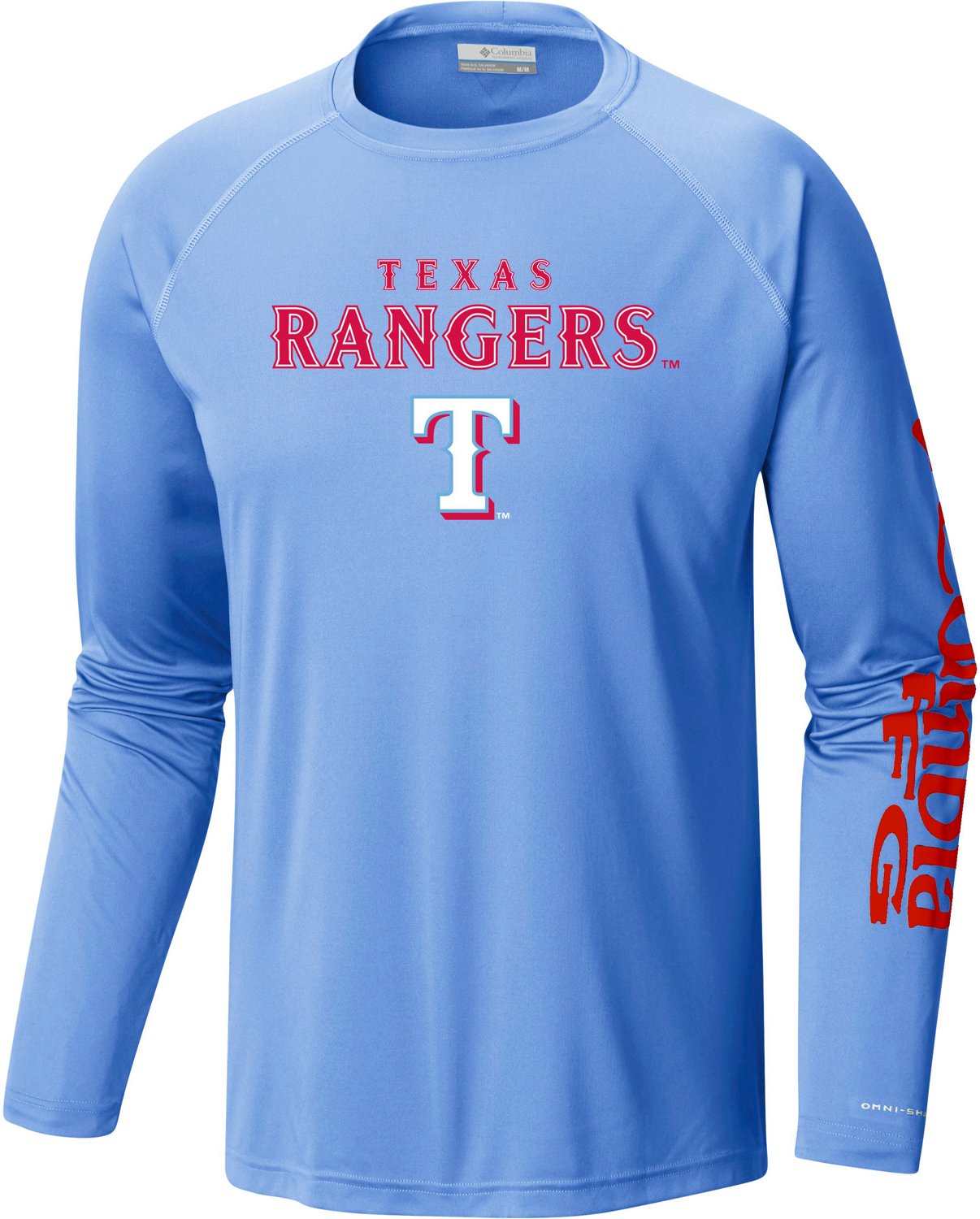 Columbia Sportswear Men's Texas Rangers PFG Terminal Tackle Long Sleeve  T-shirt