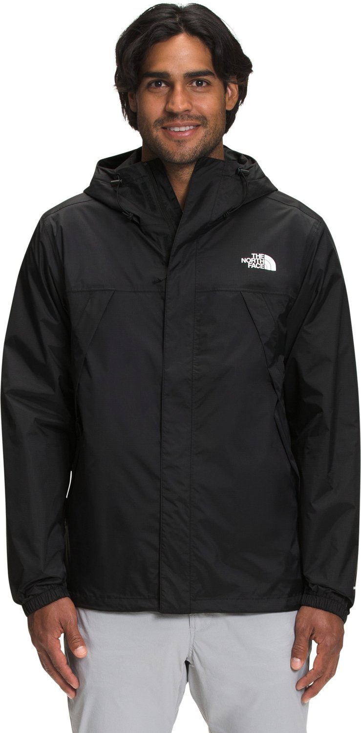 Mens The North Face Antora Parka Waterproof Hooded Rain Jacket - Black /  Grey