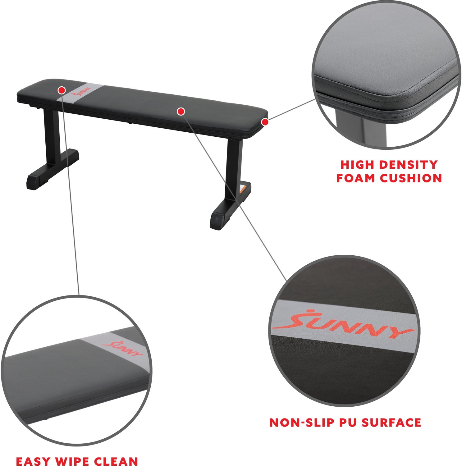 Sunny Health & Fitness Flat Weight Bench                                                                                         - view number 2