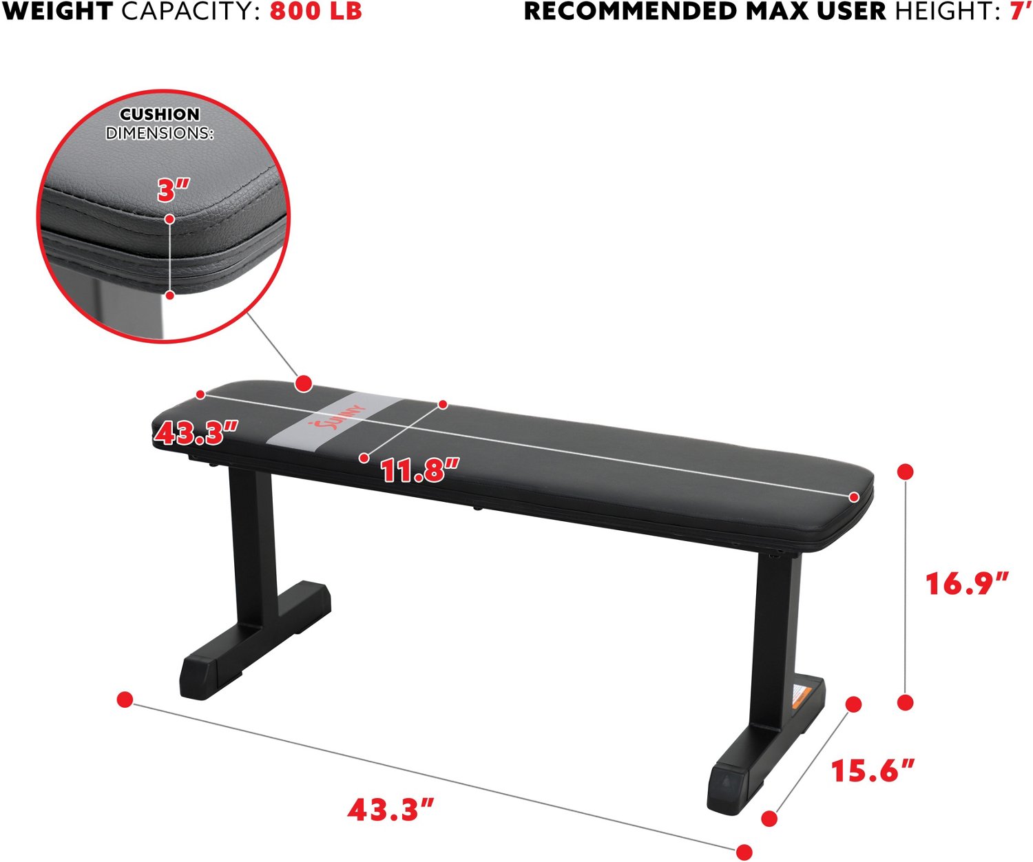 Sunny Health & Fitness Flat Weight Bench                                                                                         - view number 4