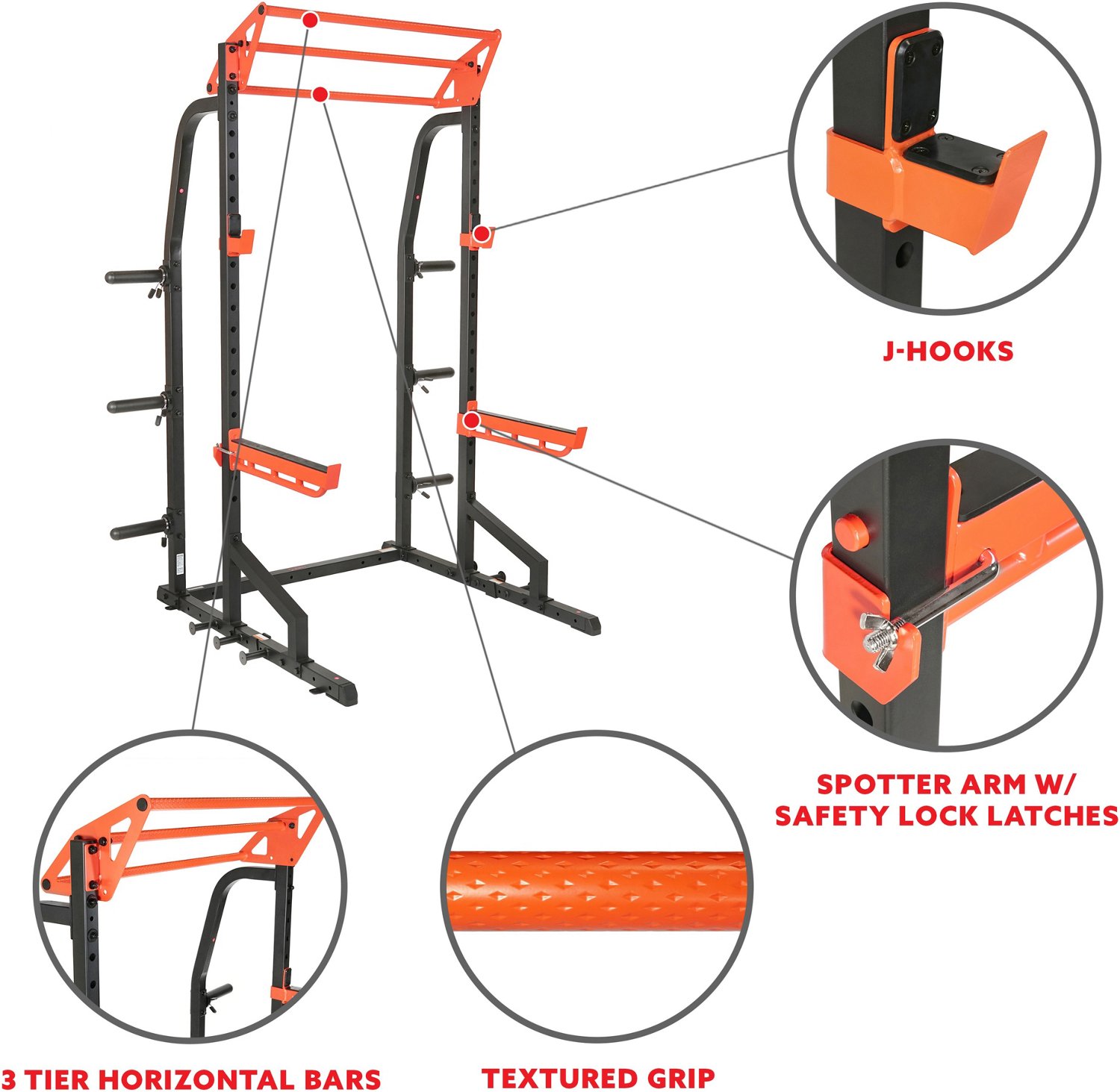 Sunny Health & Fitness Power Zone Half Rack Power Cage                                                                           - view number 3
