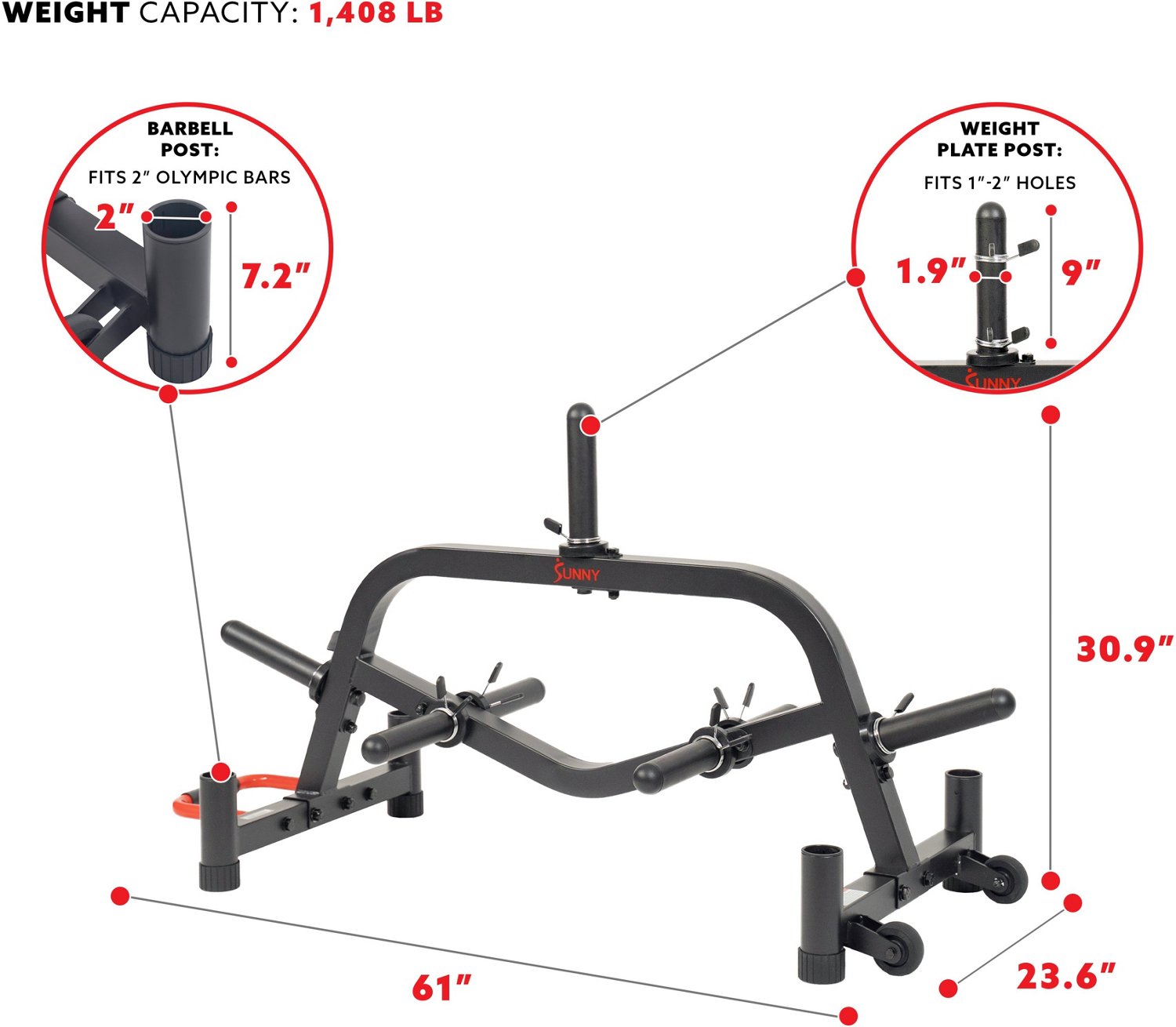 Sunny Health & Fitness Multi-Weight Plate and Barbell Rack                                                                       - view number 7