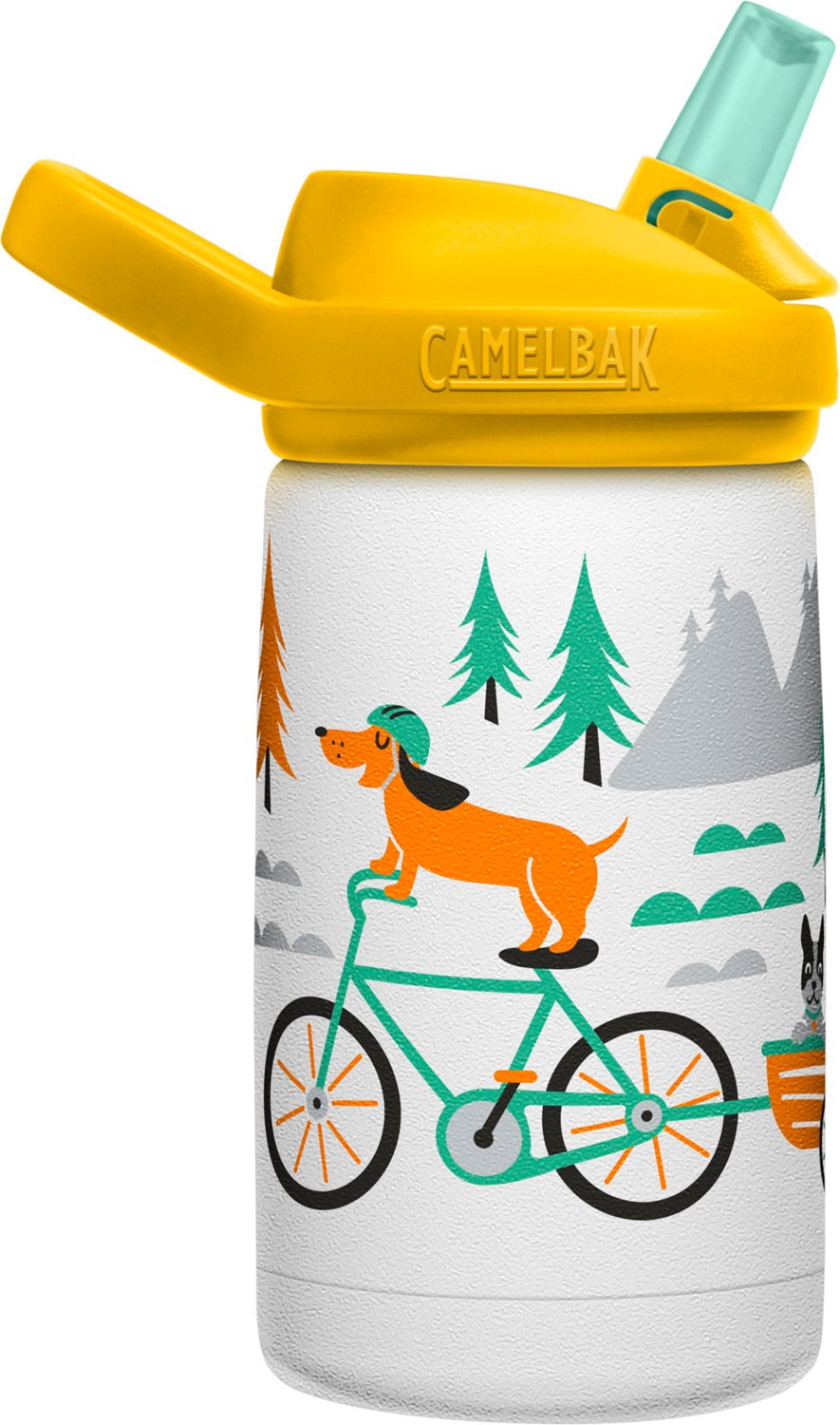 CamelBak Kids' eddy+ 12 oz Biking Dogs Water Bottle