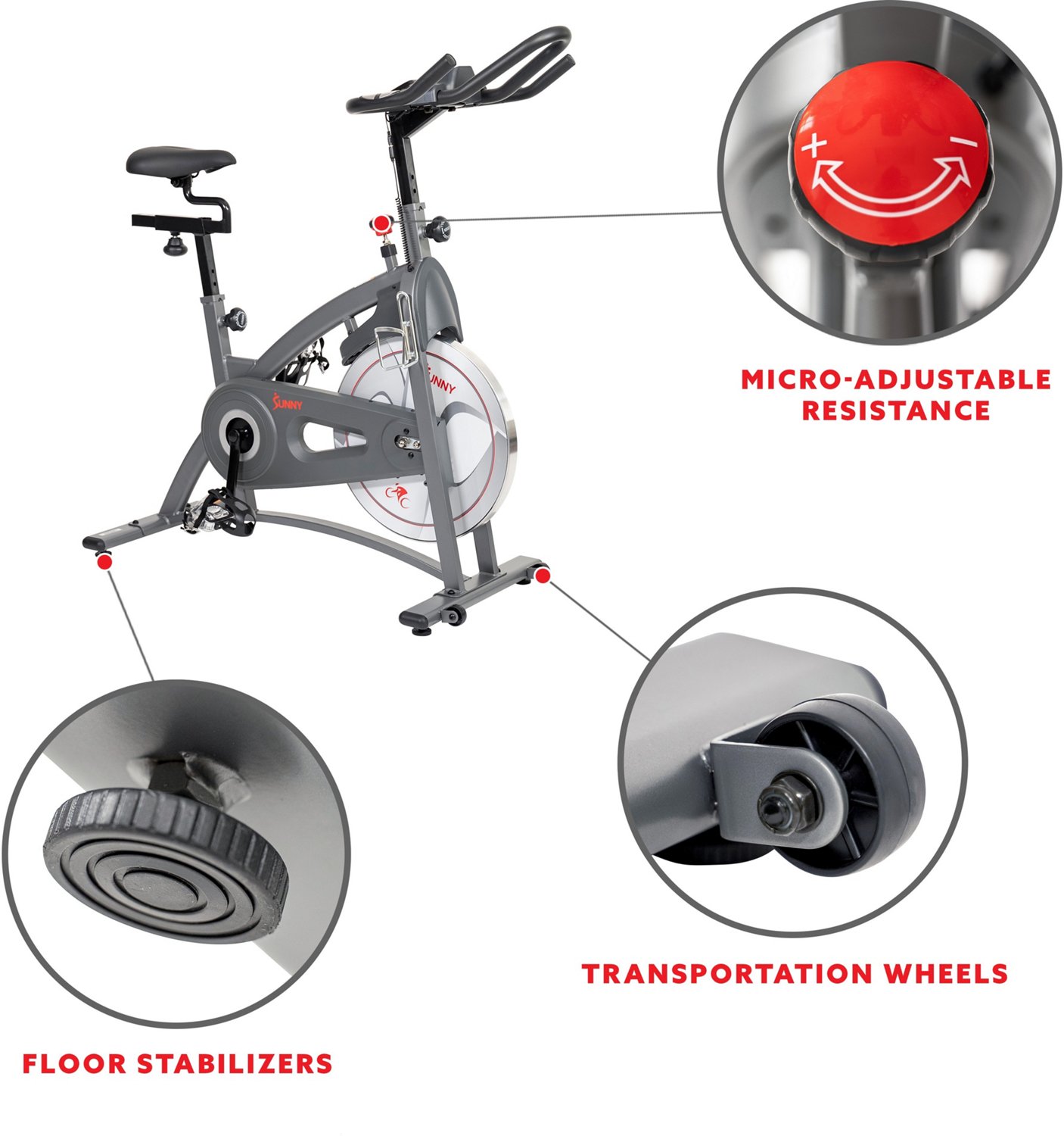 Sunny Health & Fitness Endurance Magnetic Belt Drive Indoor Cycling Bike                                                         - view number 6