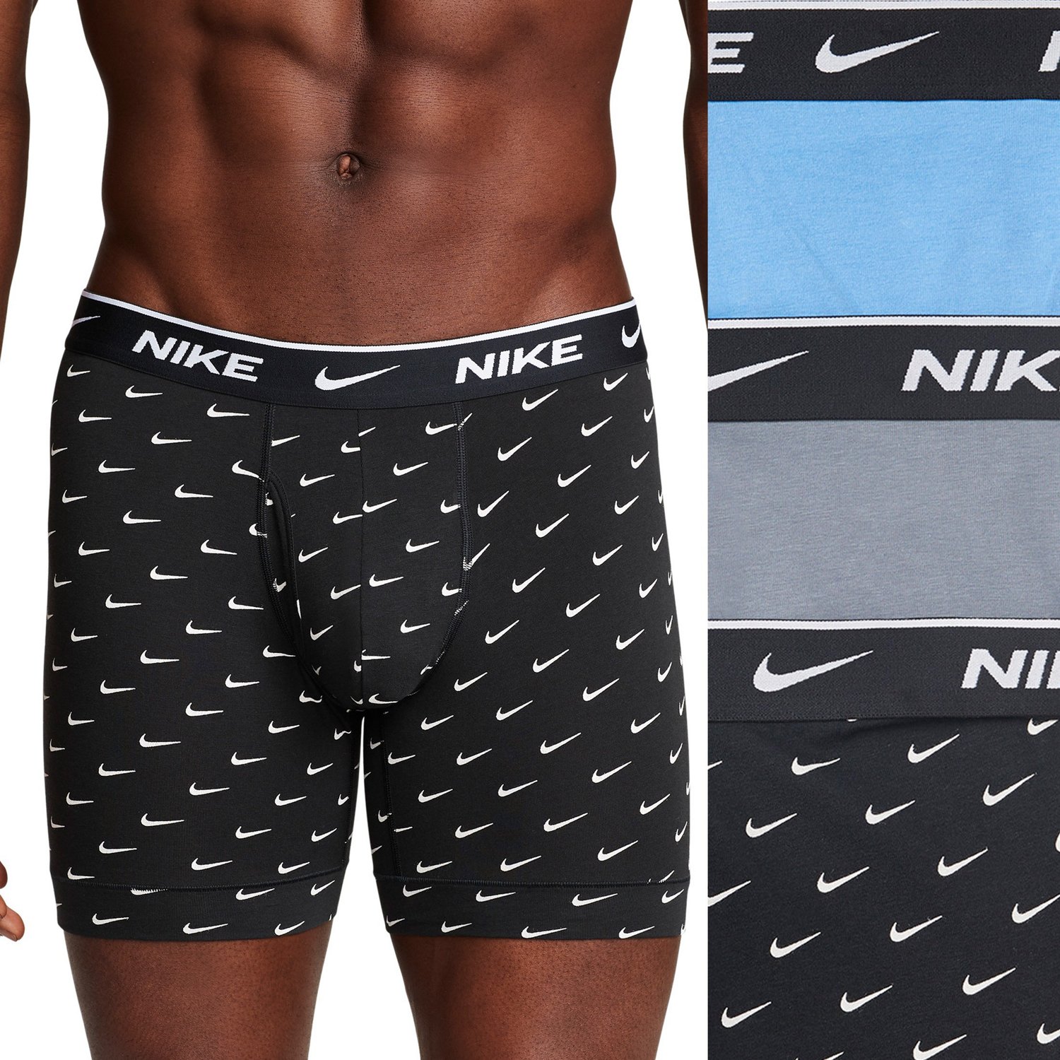 Nike EVERYDAY COTTON STRETCH TRUNK 3-PACK Black/Blue