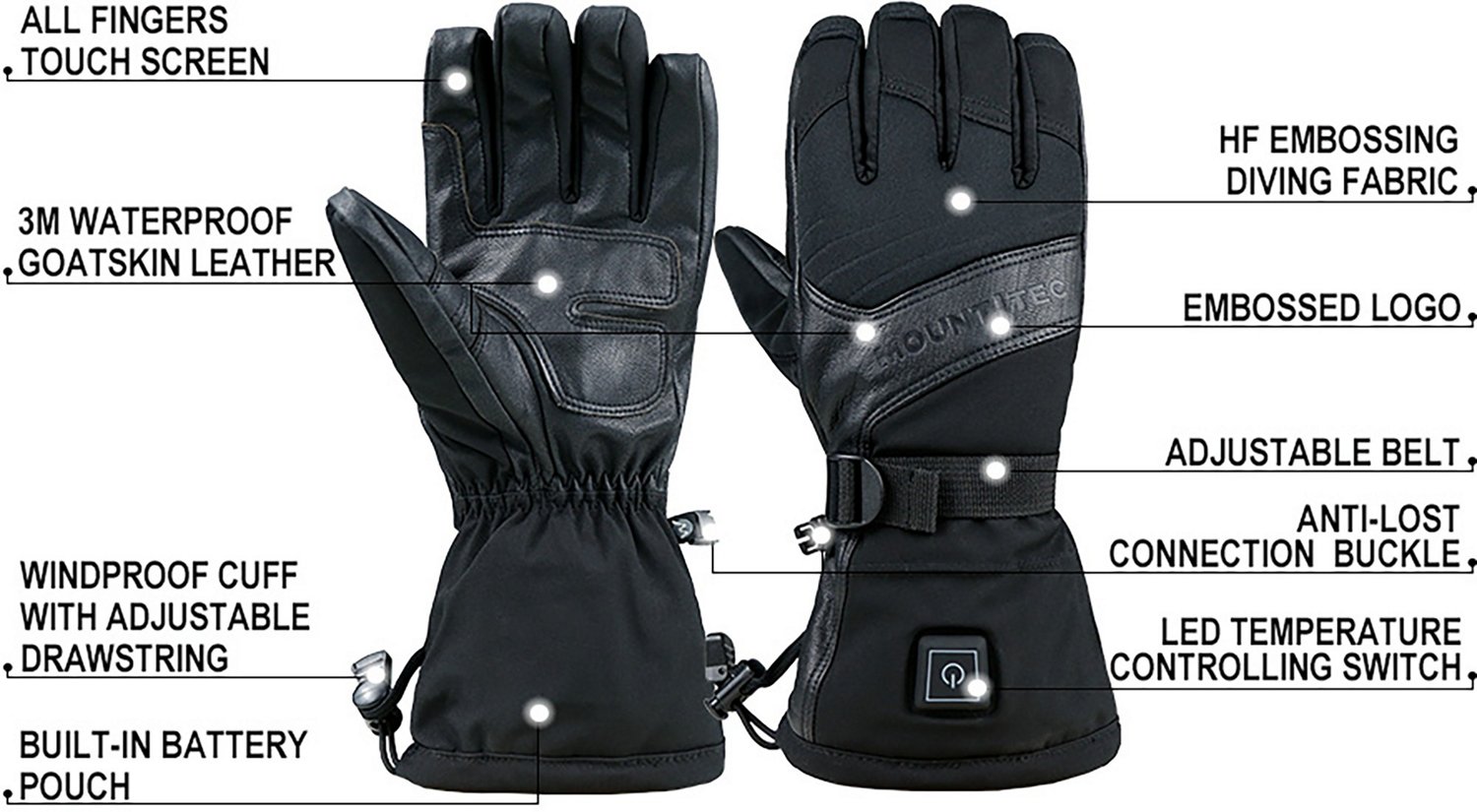 Mount Tec Adults' Explorer 3 Performance Heated Gloves | Academy