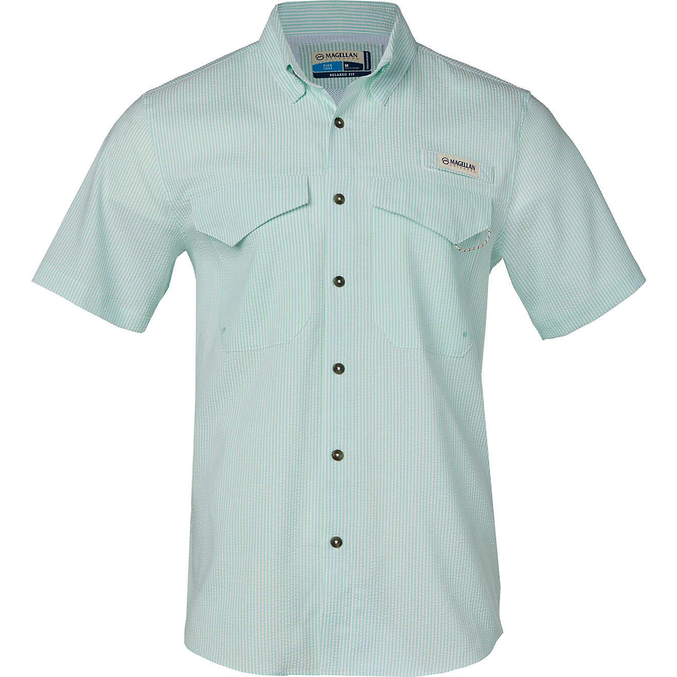 Magellan Outdoors Men's Southern Summer Seersucker Traditional Short Sleeve Shirt                                                - view number 1