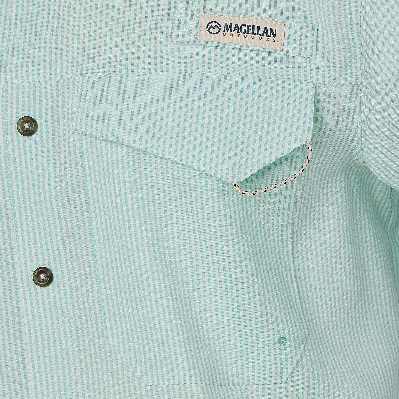 Magellan Outdoors Men's Southern Summer Seersucker Traditional Short Sleeve Shirt                                                - view number 3