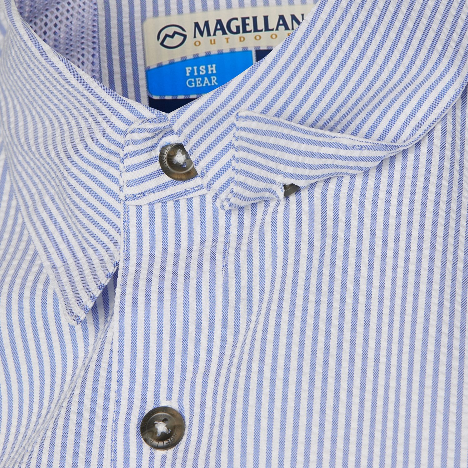 Magellan Outdoors Men's Southern Summer Seersucker Traditional Short Sleeve Shirt - view number 5