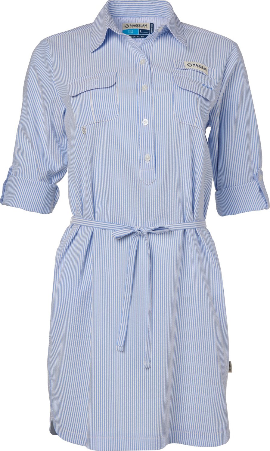 Magellan Outdoors Women's Southern Summer Seersucker Long Sleeve