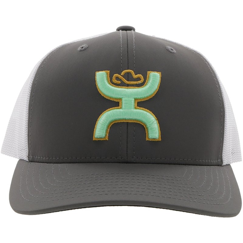 Hooey Unisex Sterling 6-Panel Trucker Cap Grey/White W/Teal - Men's Hunting/Fishing Headwear at Academy Sports