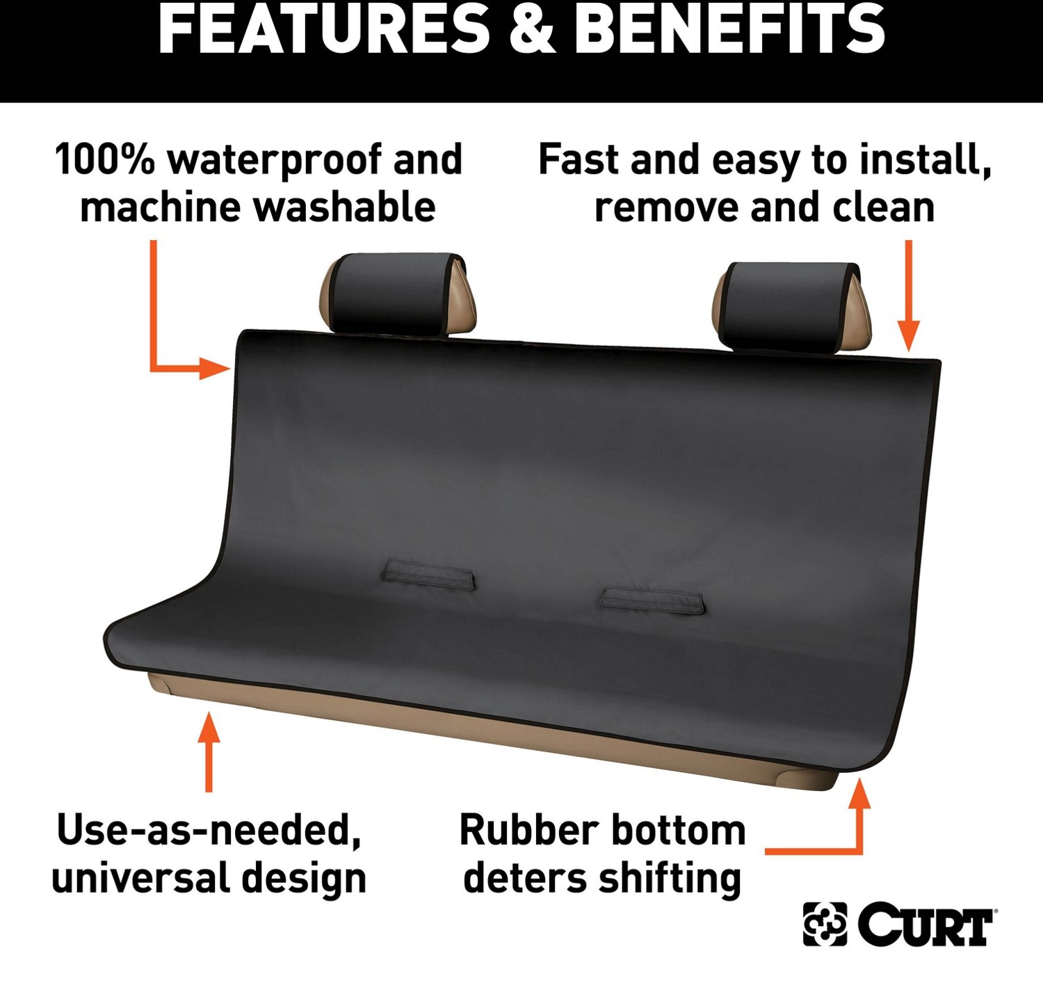 CURT 18521 Seat Defender XL Truck Bench Seat Cover  - view number 3
