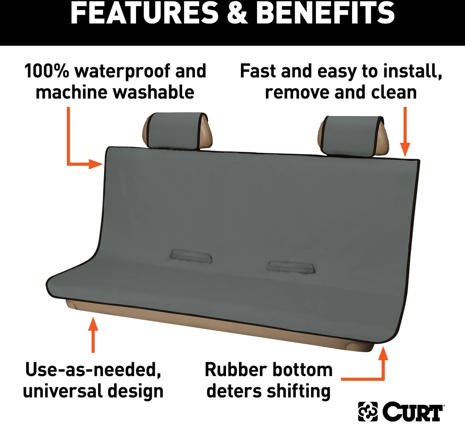 CURT 18521 Seat Defender XL Truck Bench Seat Cover  - view number 3