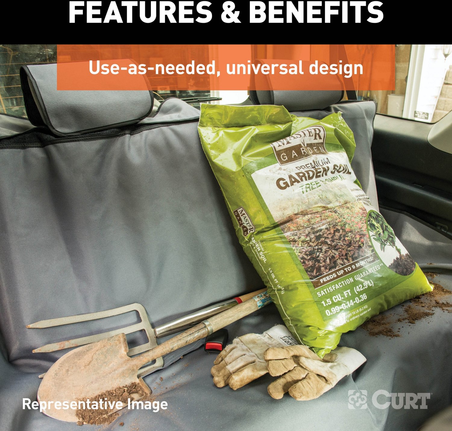 CURT 18521 Seat Defender XL Truck Bench Seat Cover  - view number 4