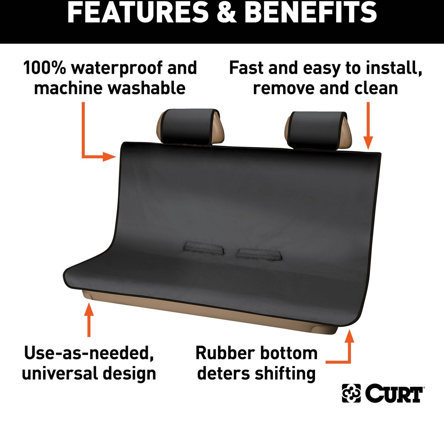 CURT 18512 Seat Defender Bench Seat Cover                                                                                        - view number 3