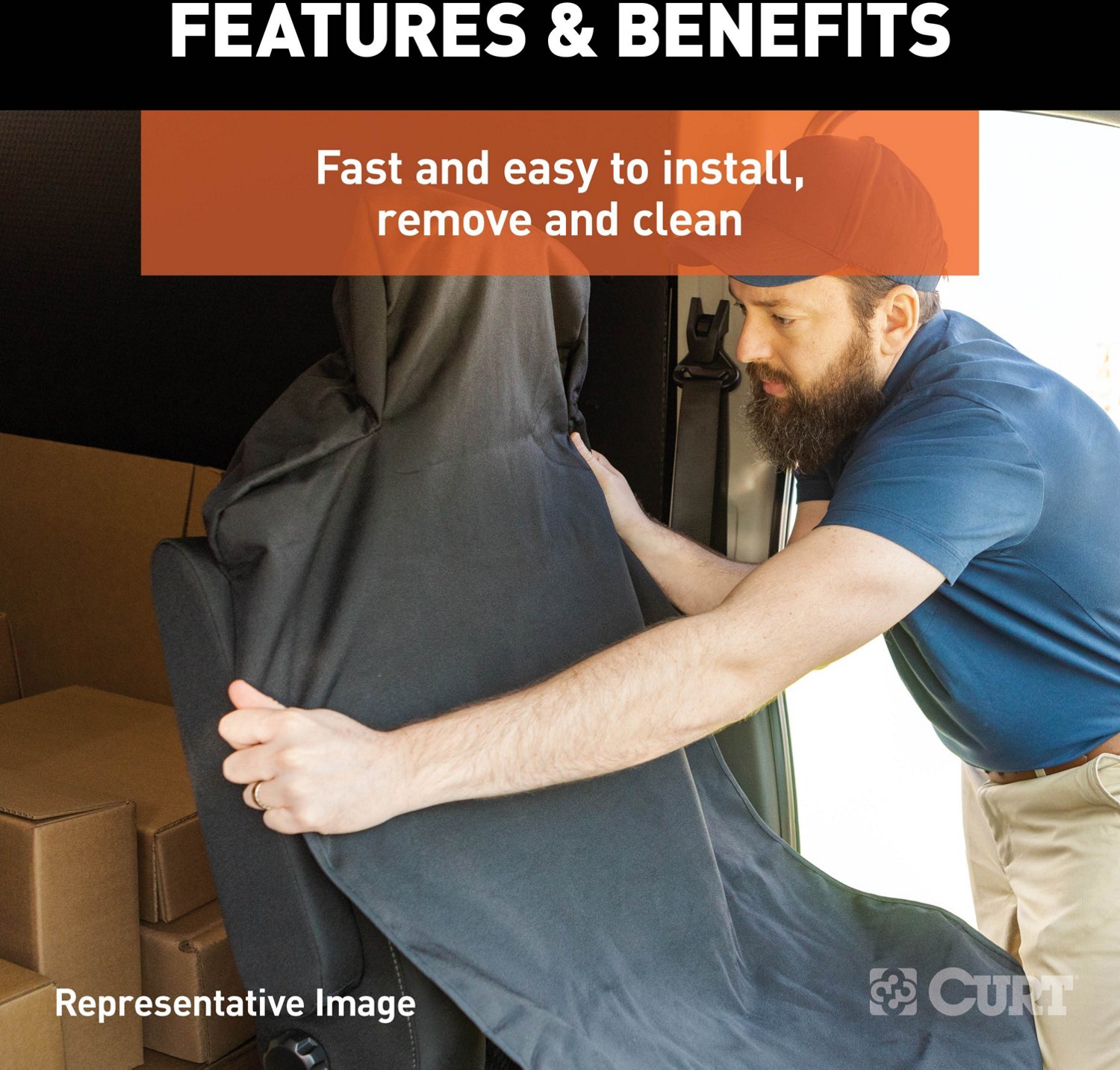 CURT 18512 Seat Defender Bench Seat Cover  - view number 5