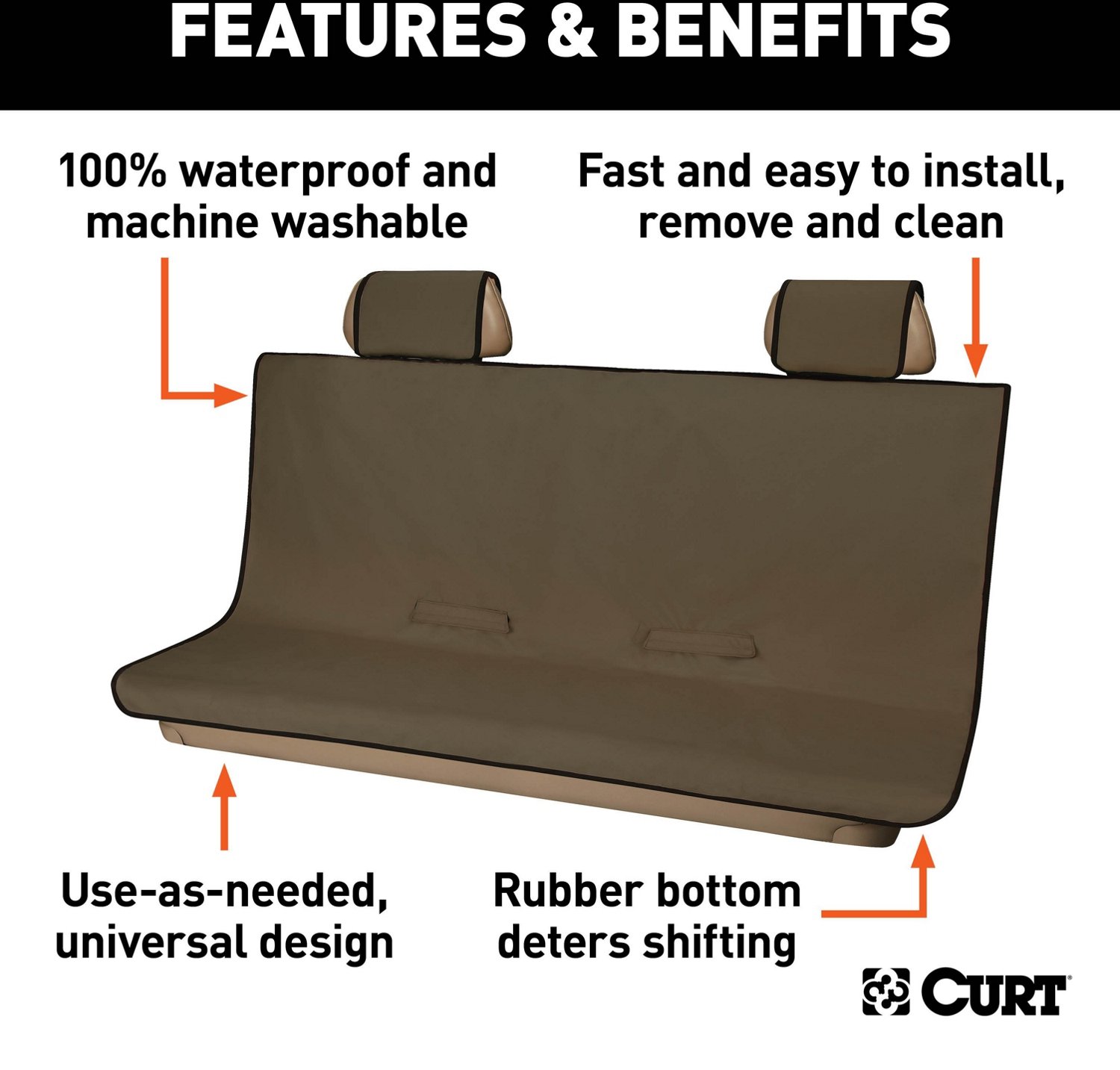 CURT 18521 Seat Defender XL Truck Bench Seat Cover  - view number 3