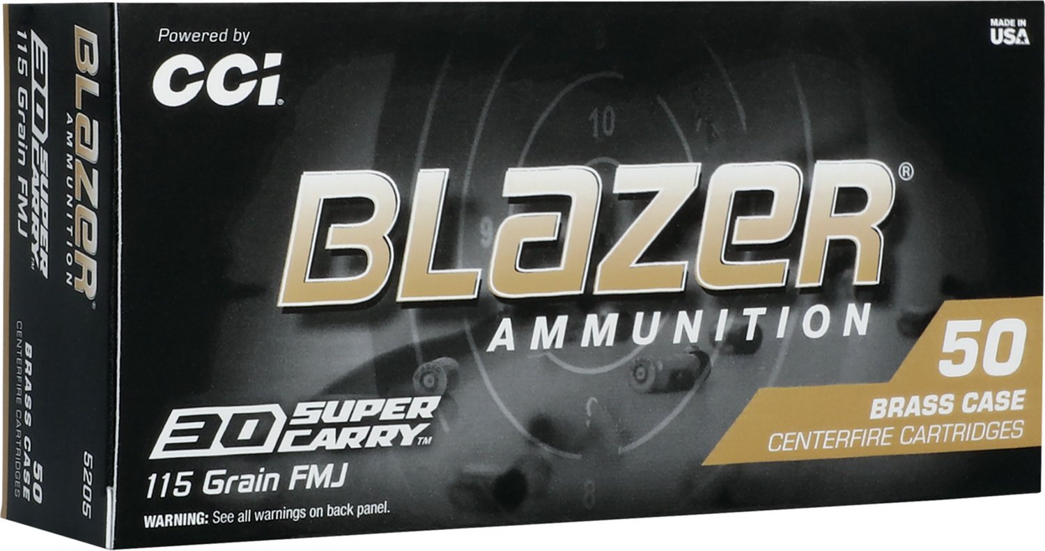 Blazer Brass FMJ 30 Super Carry 100-Grain Handgun Ammunition - 50 Rounds