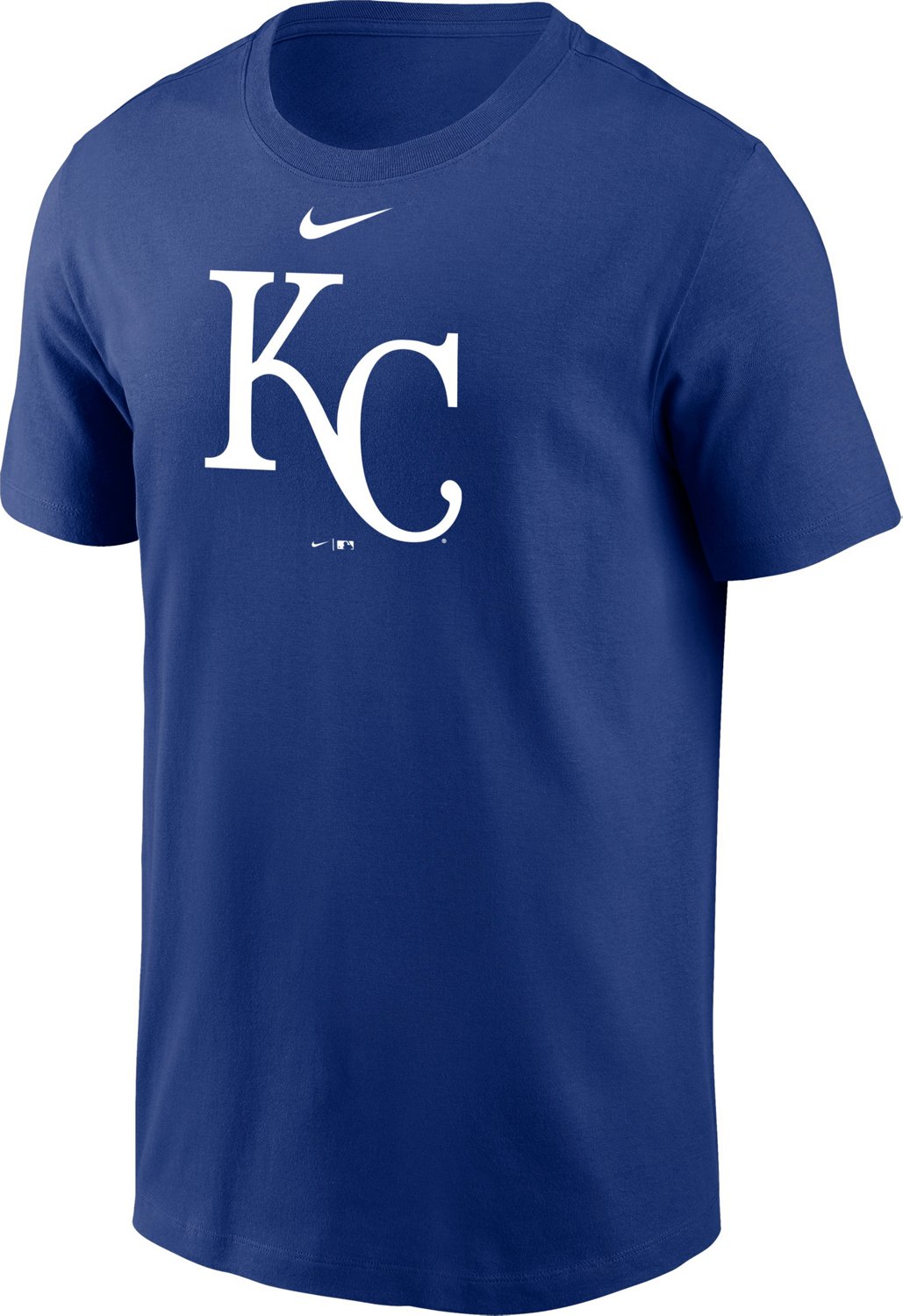 The Nike Men’s Kansas City Royals Large Logo T-shirt features a cotton fabric and a team design.