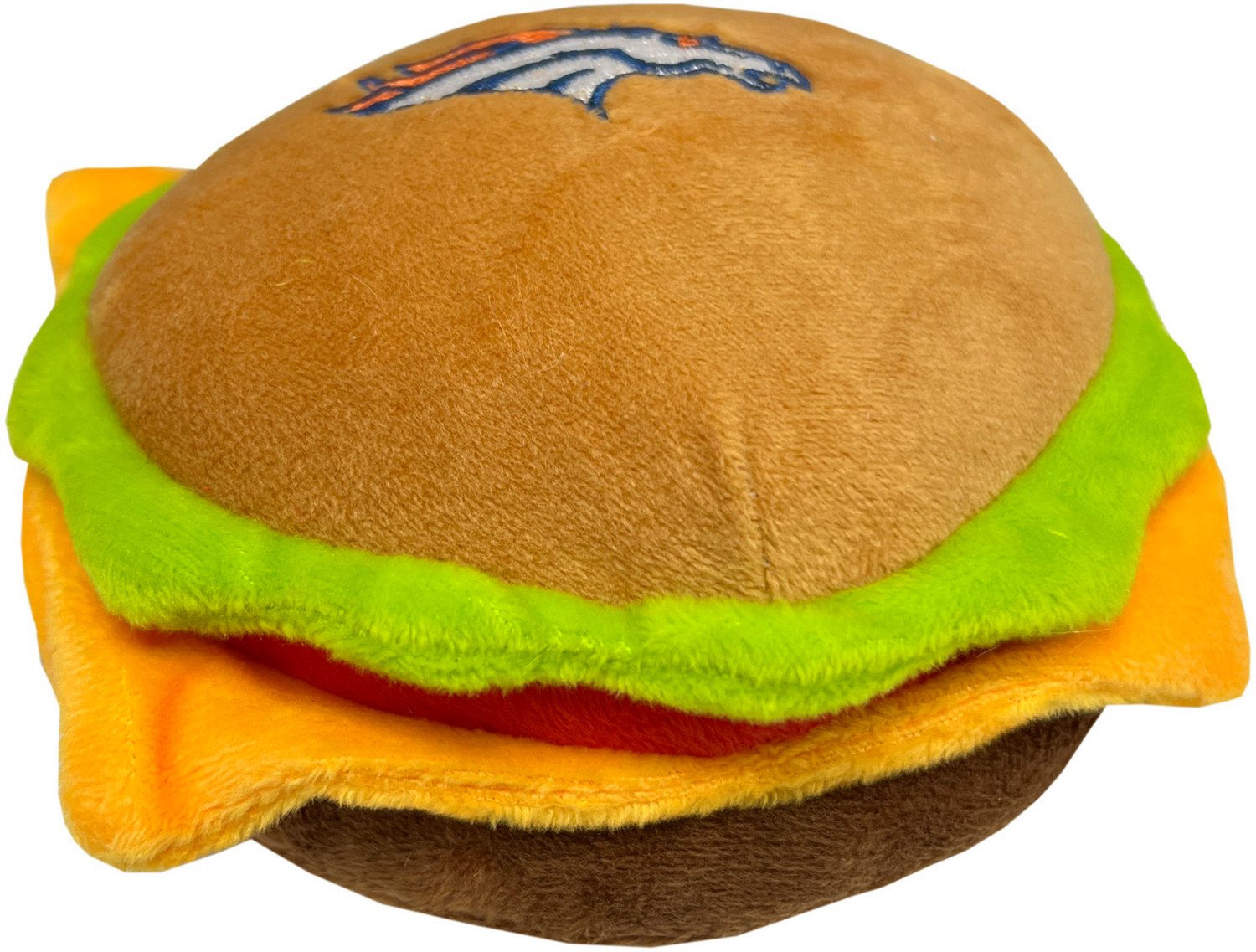 Pets First Denver Broncos Hamburger Dog Toy Academy