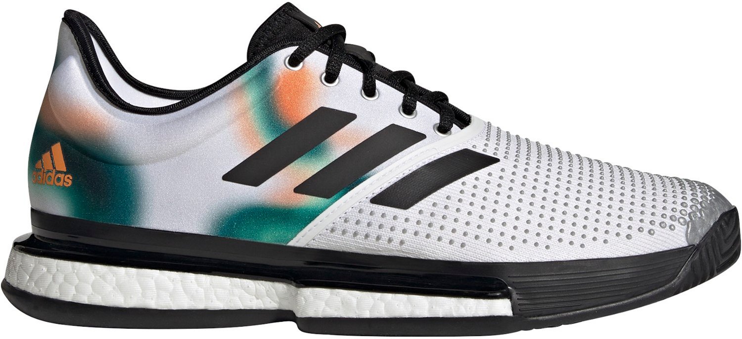 Adidas men's solecourt boost tennis shoes white and legacy green best sale