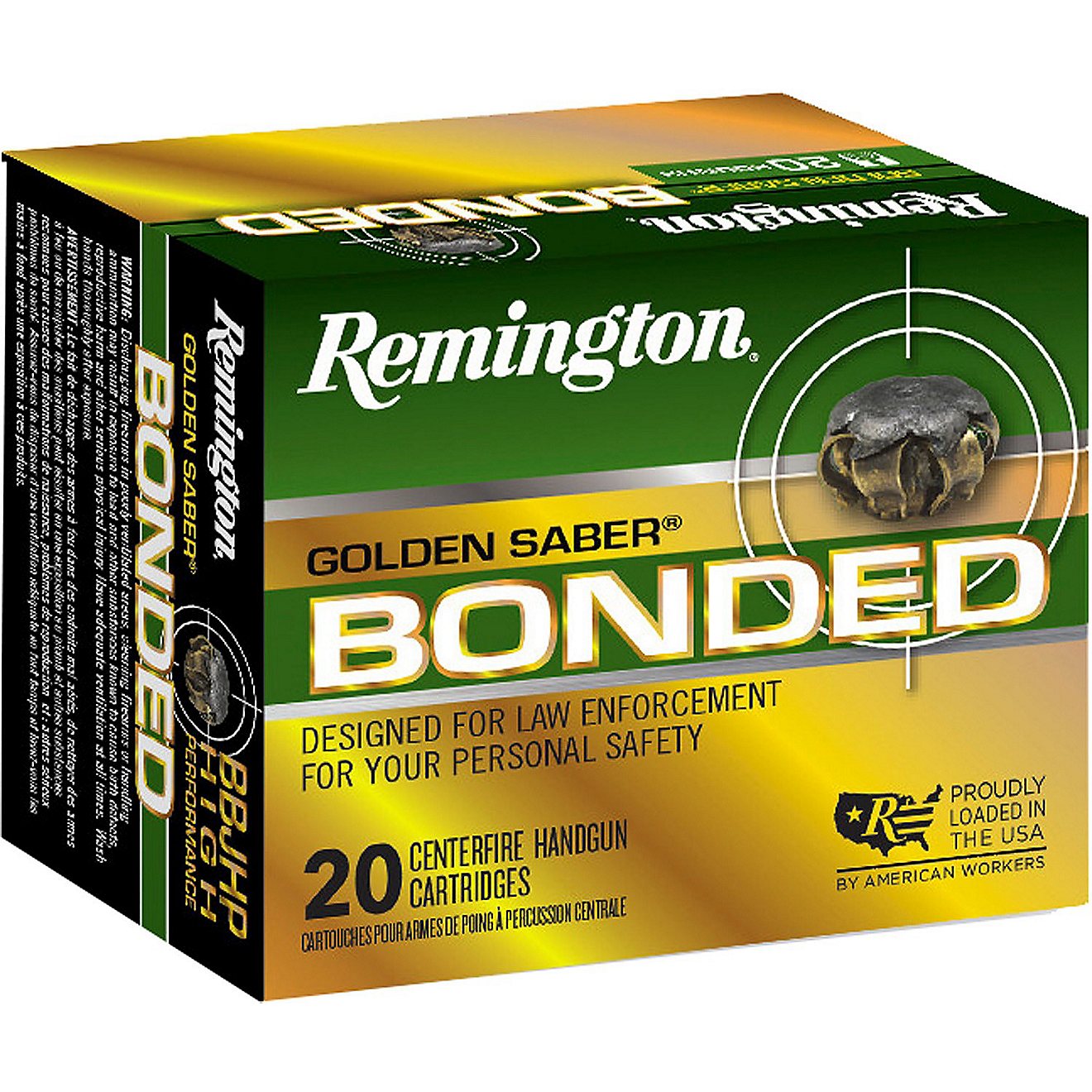 Remington Golden Saber Bonded .40 S&W 180-Grain Handgun Ammunition - 20 Rounds                                                   - view number 1