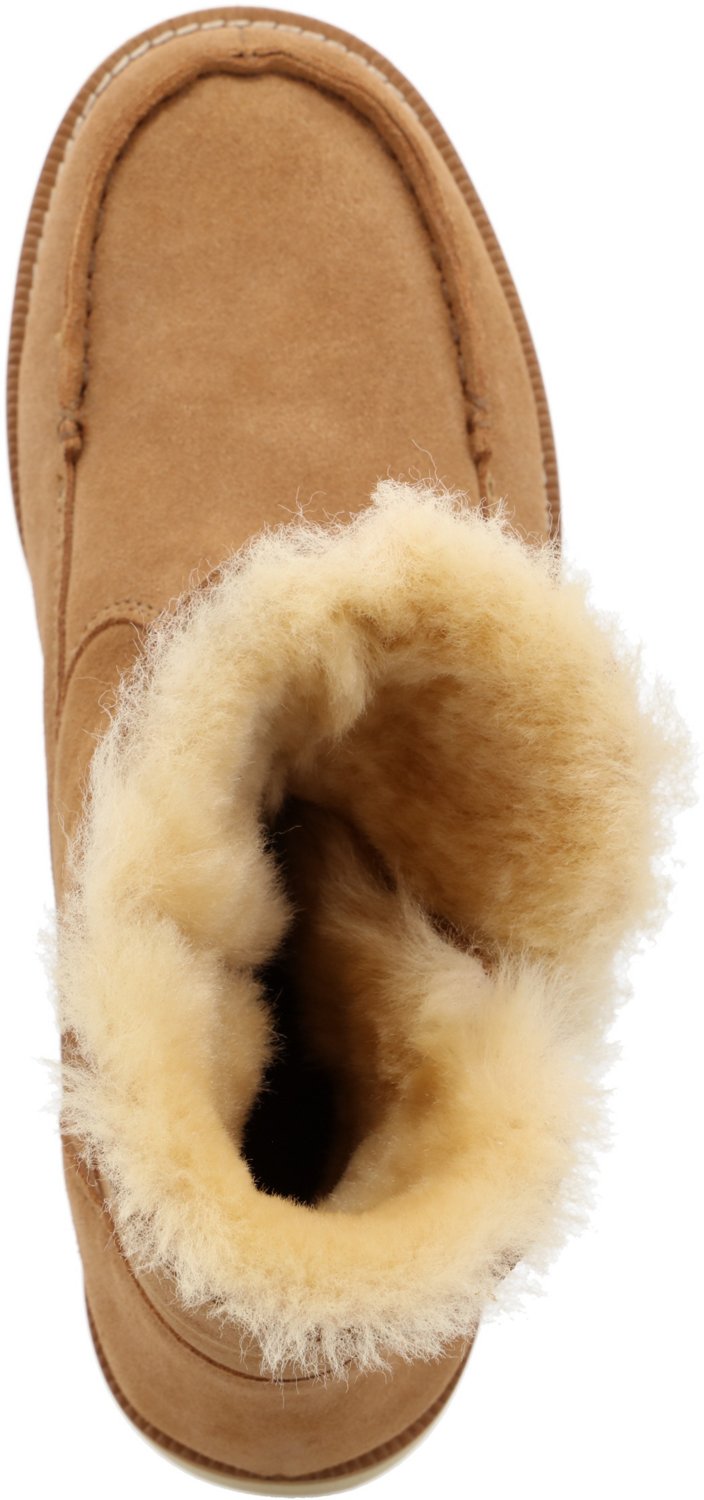 Sherpa fashion wedge booties