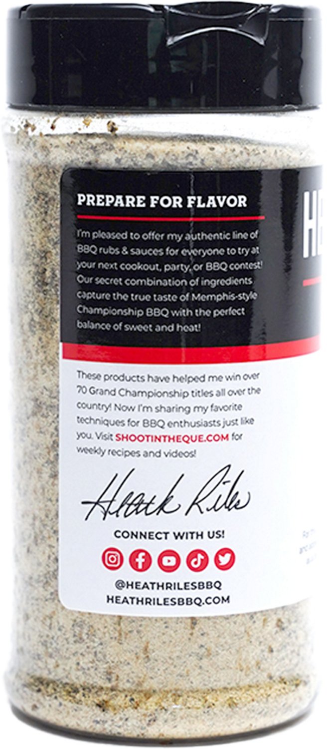 Heath Riles HOT BBQ Rub 16 Oz Bottle Award Winning Gluten and MSG Free –  Robidoux Inc