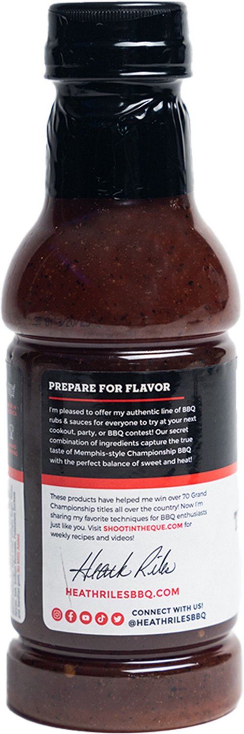 Heath Riles BBQ Sweet Barbecue Sauce, Champion Pitmaster Recipe, Bottle 16  oz.