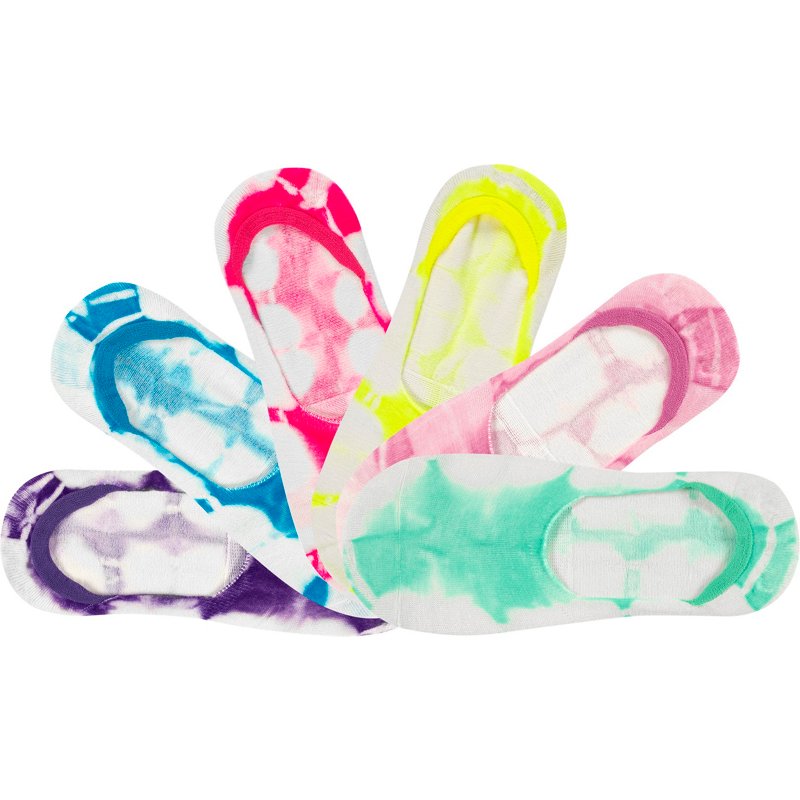 BCG Women’s Tie Dye Footie Socks 6-Pack, Medium - Dress And Casual Socks at Academy Sports